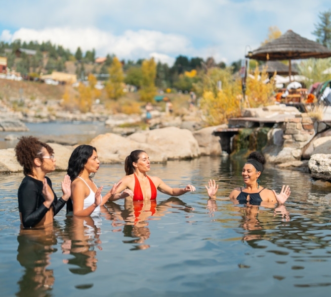 Contrast Bathing in Fall for Girls Trip