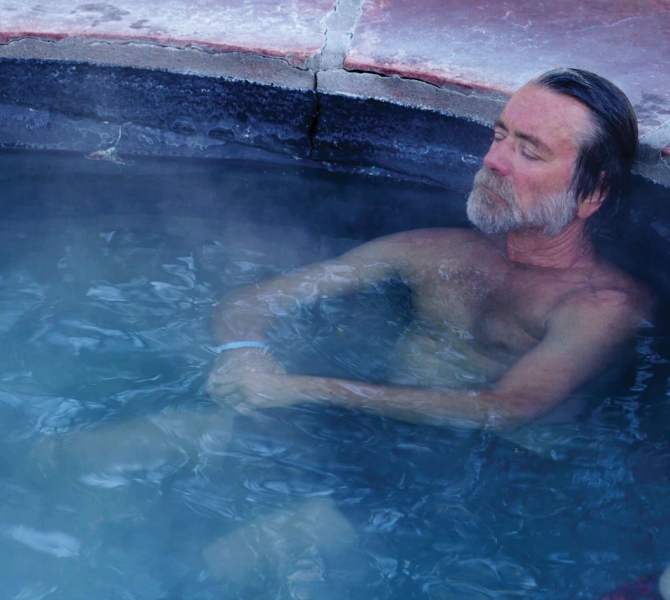 A gentleman relaxing and renewing at The Springs Resort